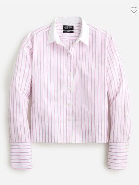 NWOT Cropped Garçon Shirt in Pink Stripe Print